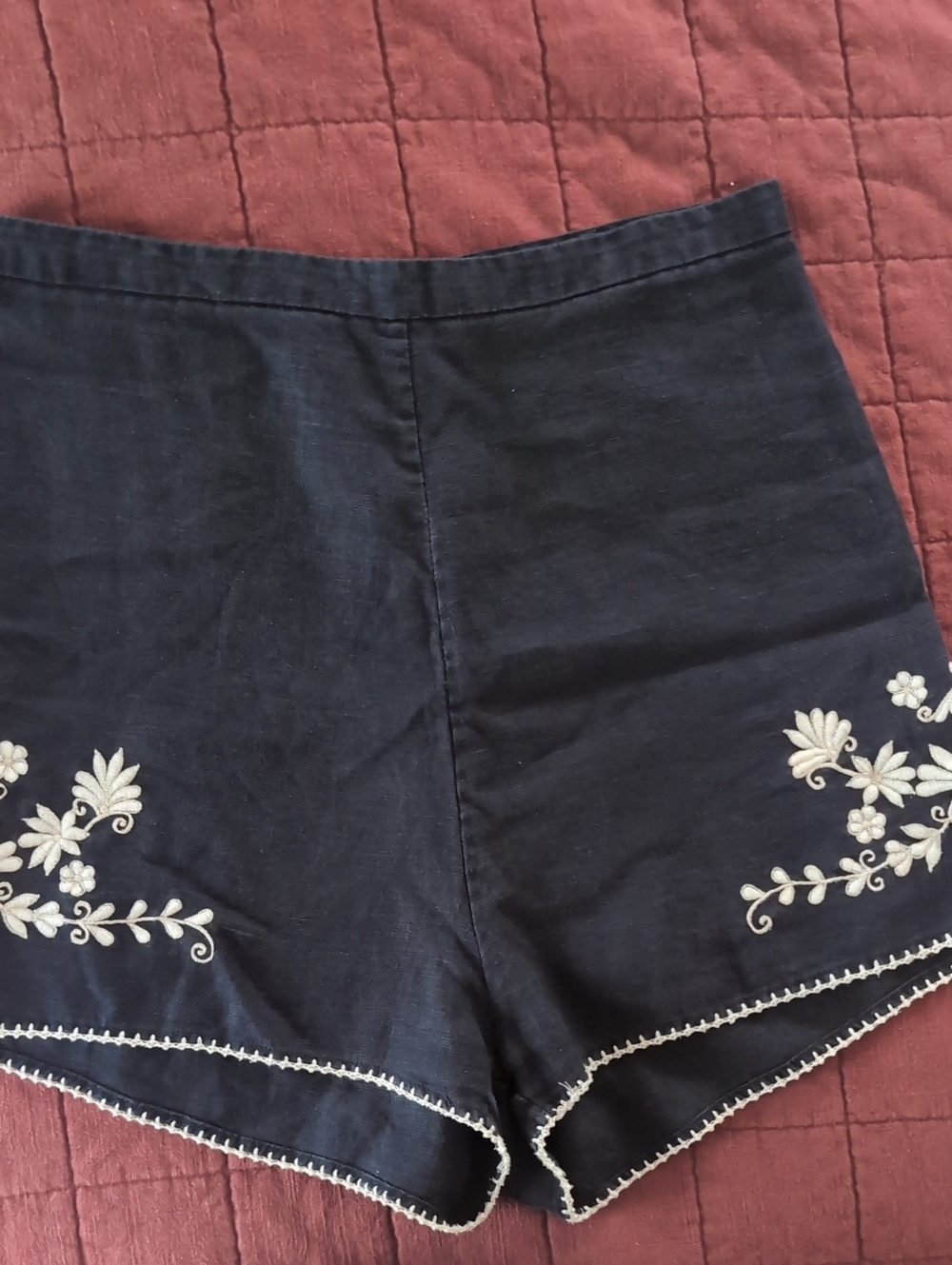 Cu Black Linen Shorts